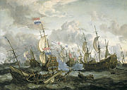 The Four Days' Battle, by Abraham Storck (1666)