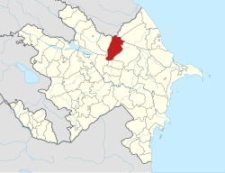 Map of Azerbaijan showing Qabala District