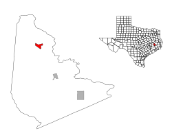 Location of Point Blank within San Jacinto County, Texas