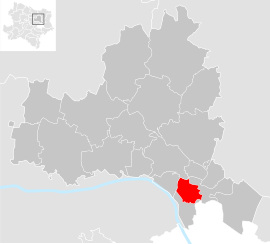 Poloha obce Bisamberg v okrese Korneuburg (klikacia mapa)