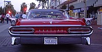 1959 Bonneville from the rear, showing double rear fins