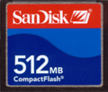 Tarjeta de memoria CompactFlash de tipo I (CF-I).