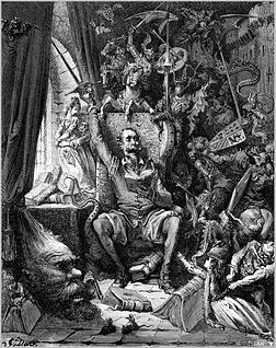 Illustration du Don Quichotte de la Manche de Miguel de Cervantes, par le français Gustave Doré (1863). (définition réelle 959 × 1 210*)