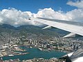 la haveno de Honoluluo, vidata el aviadilo