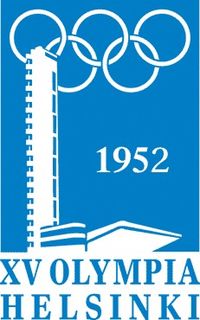 Logo der Olympischen Sommerspiele 1952 mit den olympischen Ringen