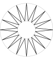 16-zackiges Sonnensymbol ähnlich dem Stern von Vergina'"`UNIQ--postMath-0000015A-QINU`"'