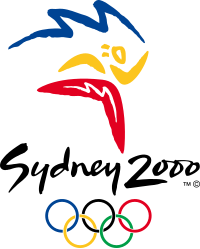 Logo der Olympischen Spiele 2000 mit den olympischen Ringen