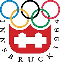 Logo der Olympischen Winterspiele 1964 mit den olympischen Ringen