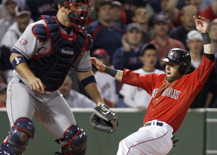 Both the Cleveland Indians and the Boston Red Sox wear red.