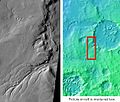 Semeykin Crater with detailed drainage system. Location is Ismenius Lacus quadrangle.