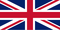 The Union Flag: a red cross over a red saltire, both with white border, over a dark blue background.