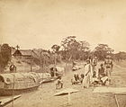 A riverside scene in rural east Bengal (present-day Bangladesh), 1860.