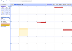 Kuvakaappaus Google-kalenterin kuukausinäkymästä