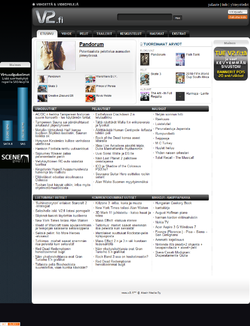 Kuvakaappaus V2.fi etusivusta 27. toukokuuta 2010.