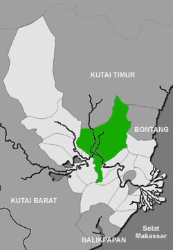 Peta lokasi kecamatan Muara Kaman