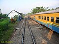 Kereta api Penataran berhenti di Stasiun Wonokerto, Pasuruan.