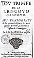 Edicion dau Trimfe de la lengua gascoa de Joan Giraud d'Astròs.