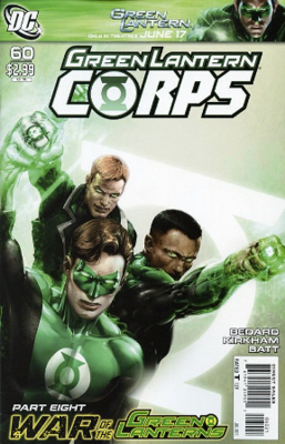 Один из вариантов обложки выпуска Green Lantern Corps #60 (май, 2011). Художник Клейтон Крейн.