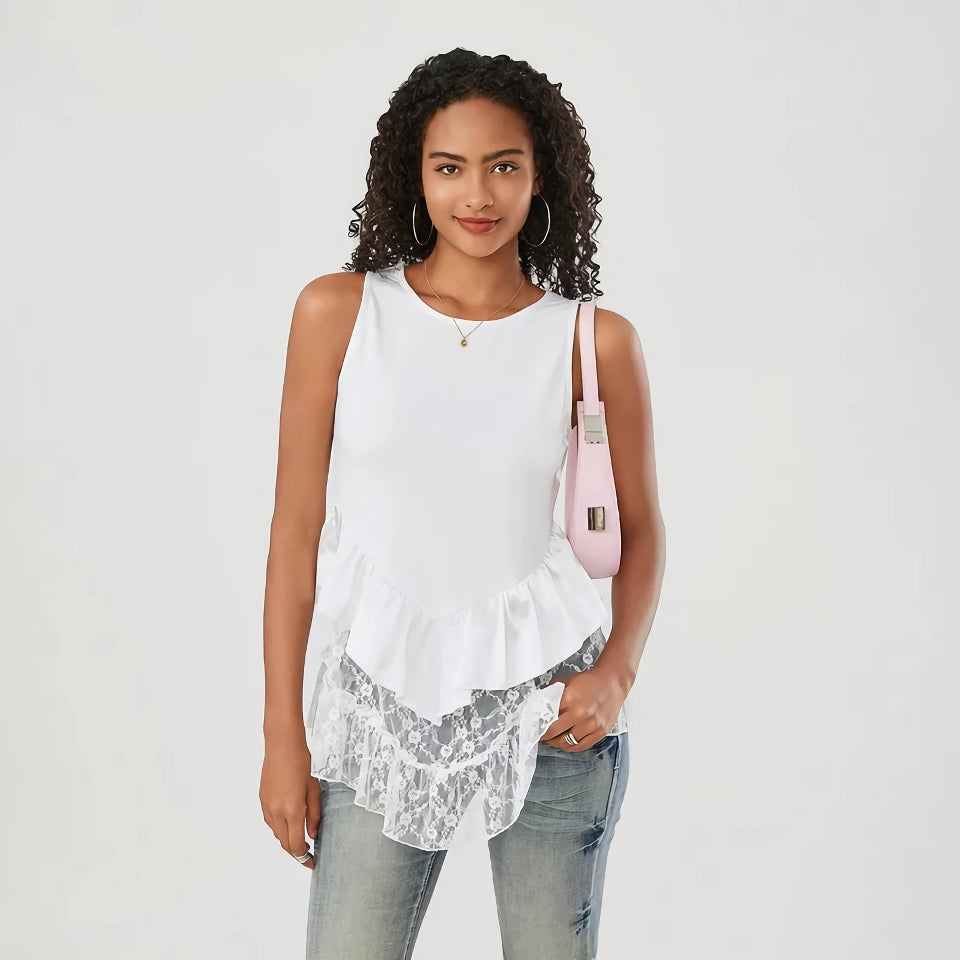 Floral Lace Patchwork Tank Top