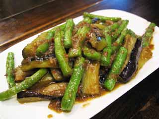 Foto, materiell, befreit, Landschaft, Bild, hat Foto auf Lager,Es ist Aubergine, die brt, Eine Aubergine, haricot-Bohne, Nierenbohnen, Chinesisches Essen