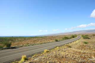 Foto, materiell, befreit, Landschaft, Bild, hat Foto auf Lager,Die Erde der Lava, Autobahn, Braun, Lava, blauer Himmel