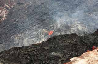 Foto, materiell, befreit, Landschaft, Bild, hat Foto auf Lager,Mt. Kilauea, Lava, Der Krater, Puu Oo, Rauch