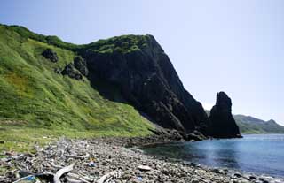 Foto, materiell, befreit, Landschaft, Bild, hat Foto auf Lager,Das Ufer einer heiligen Stelle, Klippe, Das Ufer, Stein, Welle