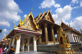 Foto, materiell, befreit, Landschaft, Bild, hat Foto auf Lager,Der Tempel vom Smaragdgrnen Buddha Haupthalle eines Buddhistischen Tempels, Gold, Buddha, Tempel vom smaragdgrnen Buddha, Besichtigung