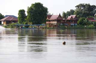 Foto, materiell, befreit, Landschaft, Bild, hat Foto auf Lager,Ein thailndisches Stilhaus, Eine ber-Bodenhausart, privates Haus, Haus, Thailndischer Wind