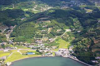 Foto, materiell, befreit, Landschaft, Bild, hat Foto auf Lager,Ein Bauernhofsdorf von Nagasaki, Das Land, Mandarinenorange, Das Meer, therische Fotografie