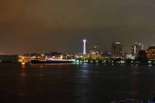 Foto, materiell, befreit, Landschaft, Bild, hat Foto auf Lager,Yokohama-Hafen, Hikawa-Kreis, Seeturm, Yamashita-Park, Das Meer