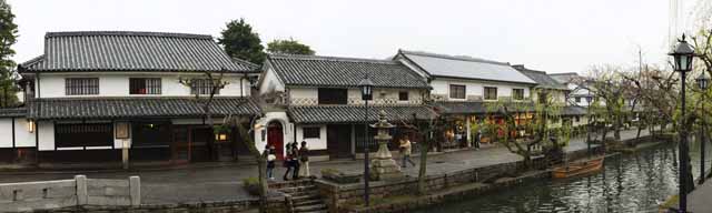 Foto, materiell, befreit, Landschaft, Bild, hat Foto auf Lager,Kurashiki Kurashiki-Fluss, Traditionelle Kultur, Traditionsarchitektur, Japanische Kultur, Die Geschichte