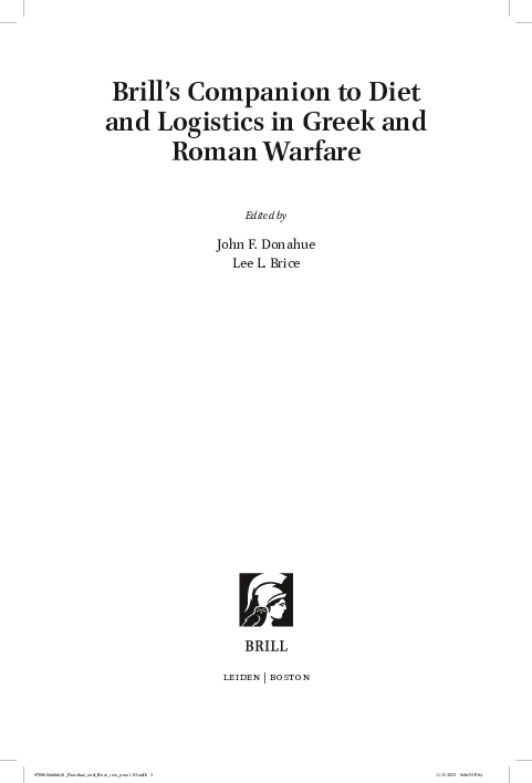 First page of “Diet and Logistics in Ancient Greek and Roman Warfare, a Consideration”