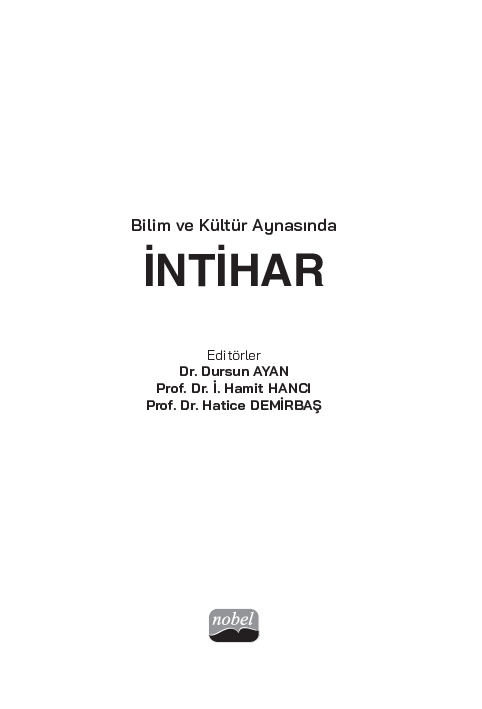 First page of “Mitolojide İntihar”