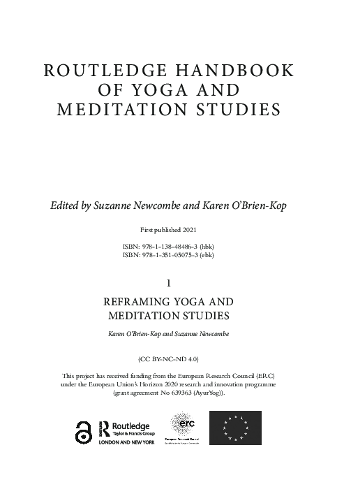 First page of “Chapter 1 Reframing Yoga and Meditation Studies”