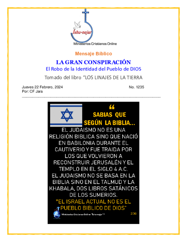 First page of “LA GRAN CONSPIRACIÓN”