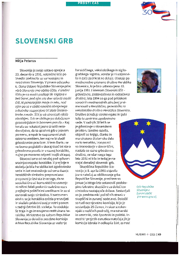 First page of “MLADIKA - Slovenski grb (2021 - št. 4)”