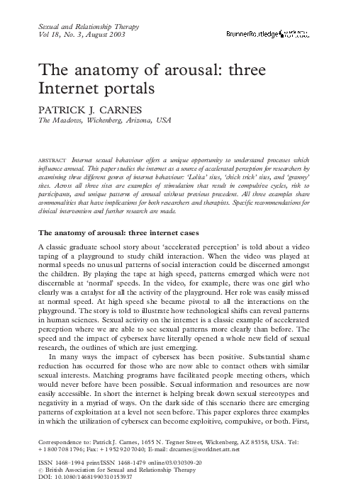 First page of “The anatomy of arousal: Three Internet portals”