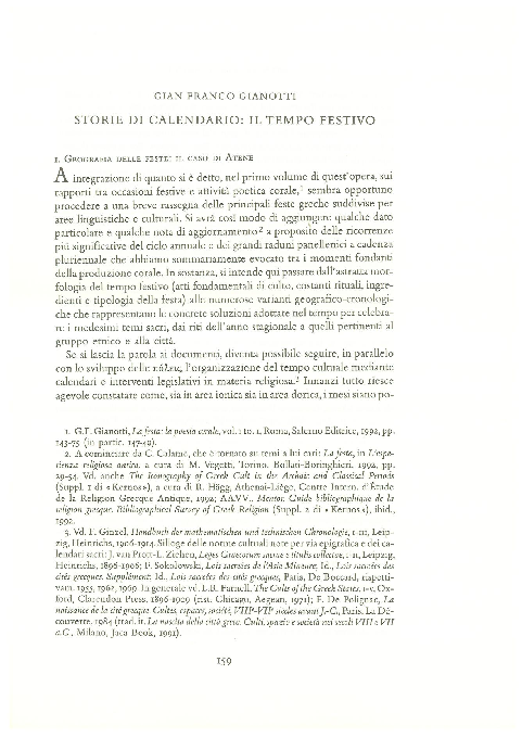 First page of “Gianotti, Storie di calendario: il tempo festivo”