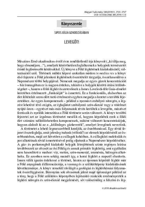 First page of “Könyvszemle”