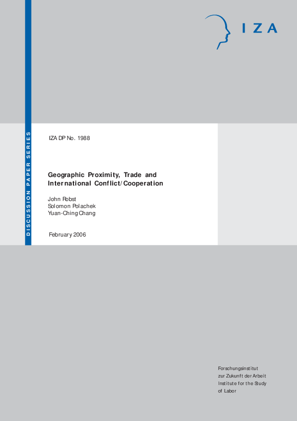 First page of “Geographic Proximity, Trade, and International Conflict/Cooperation”