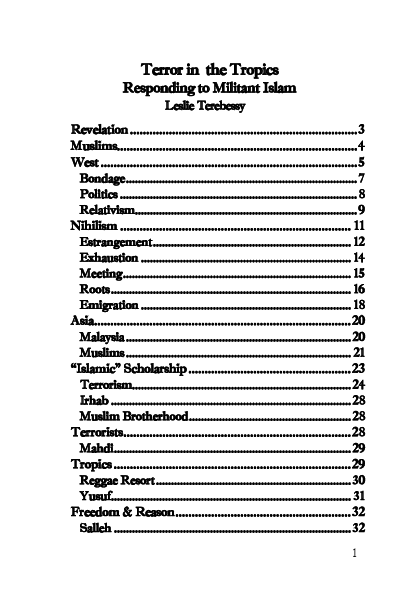 First page of “Terror in the Tropics: Responding to Militant Islam (A)”