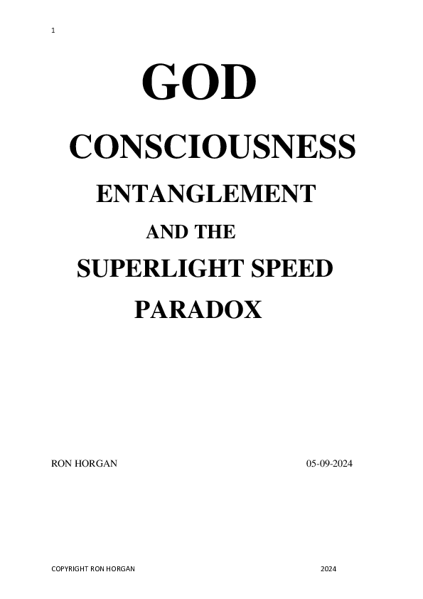 First page of “GOD ENTANGLEMENT AND THE SUPERLIGHTSPEED PARADOX”