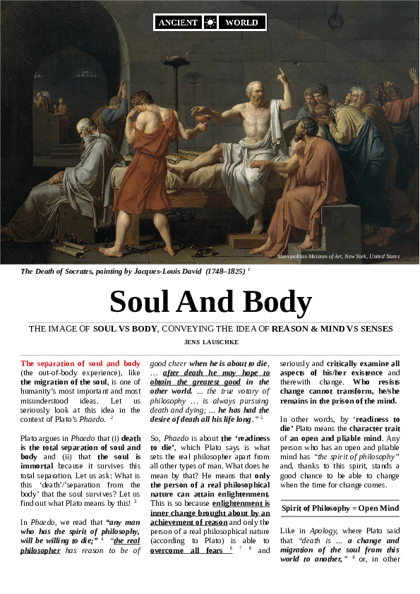 First page of “Soul and Body”