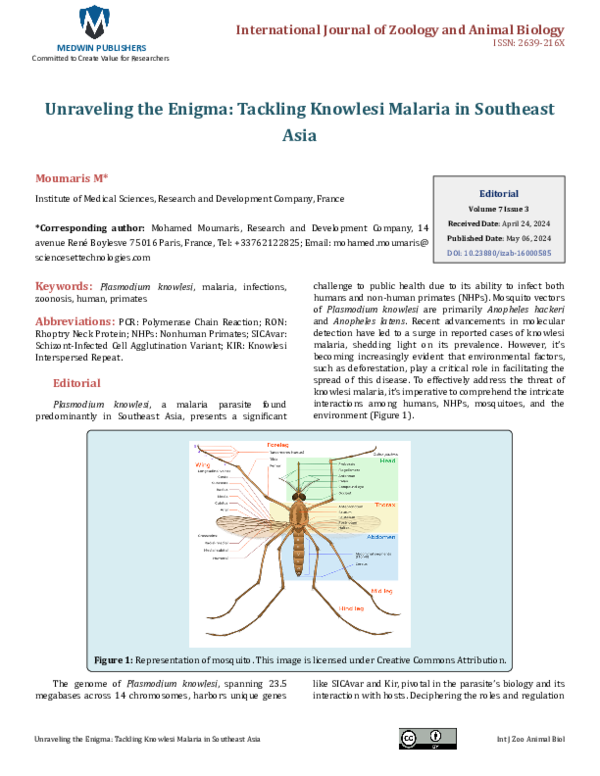 First page of “Unraveling the Enigma: Tackling Knowlesi Malaria in Southeast Asia”