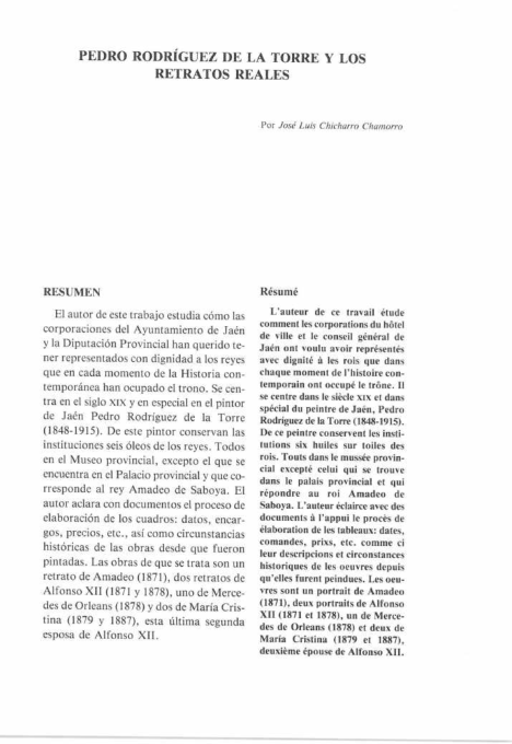 First page of “Pedro Rodríguez de la Torre y los retratos reales”