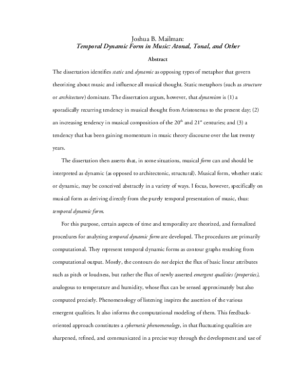 First page of “Temporal Dynamic Form in Music: Atonal, Tonal, and Other”