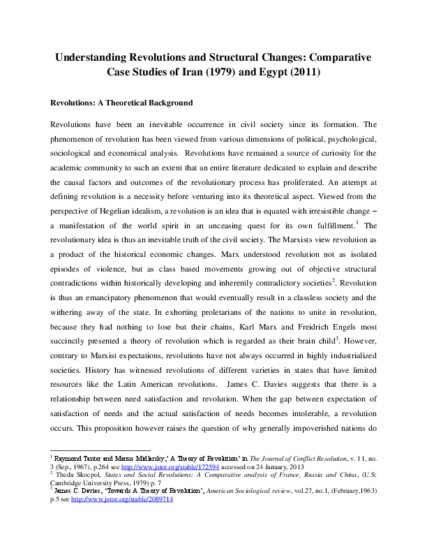 First page of “Revolutions: A comparative analysis of Iran (1979) and Egypt (2011)”