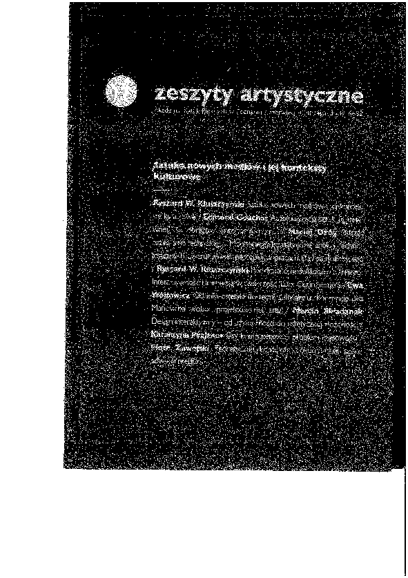 First page of “Sztuka nowych mediów i jej konteksty kulturowe”