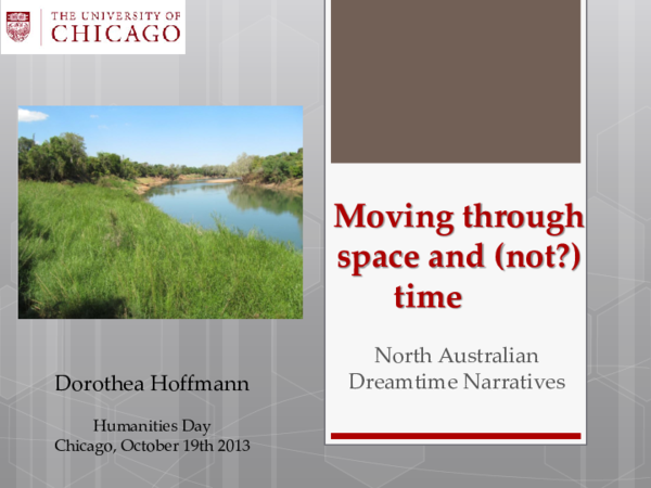 First page of “Moving through space and (not?) time: North Australian Dreamtime Narratives”